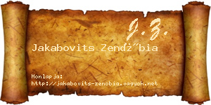 Jakabovits Zenóbia névjegykártya