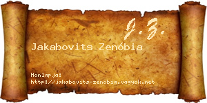 Jakabovits Zenóbia névjegykártya