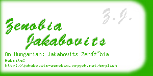 zenobia jakabovits business card